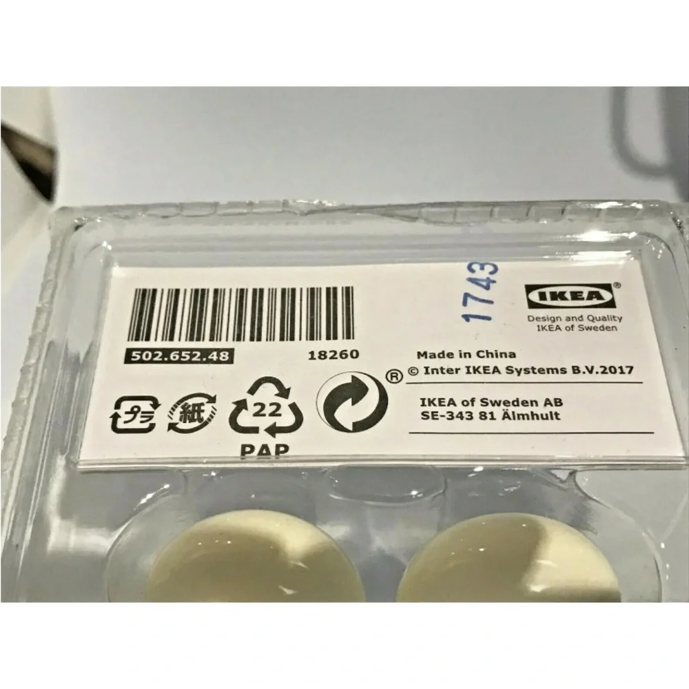 white porcelain 2/pac drawer Knobs Ikea Hishult retro!